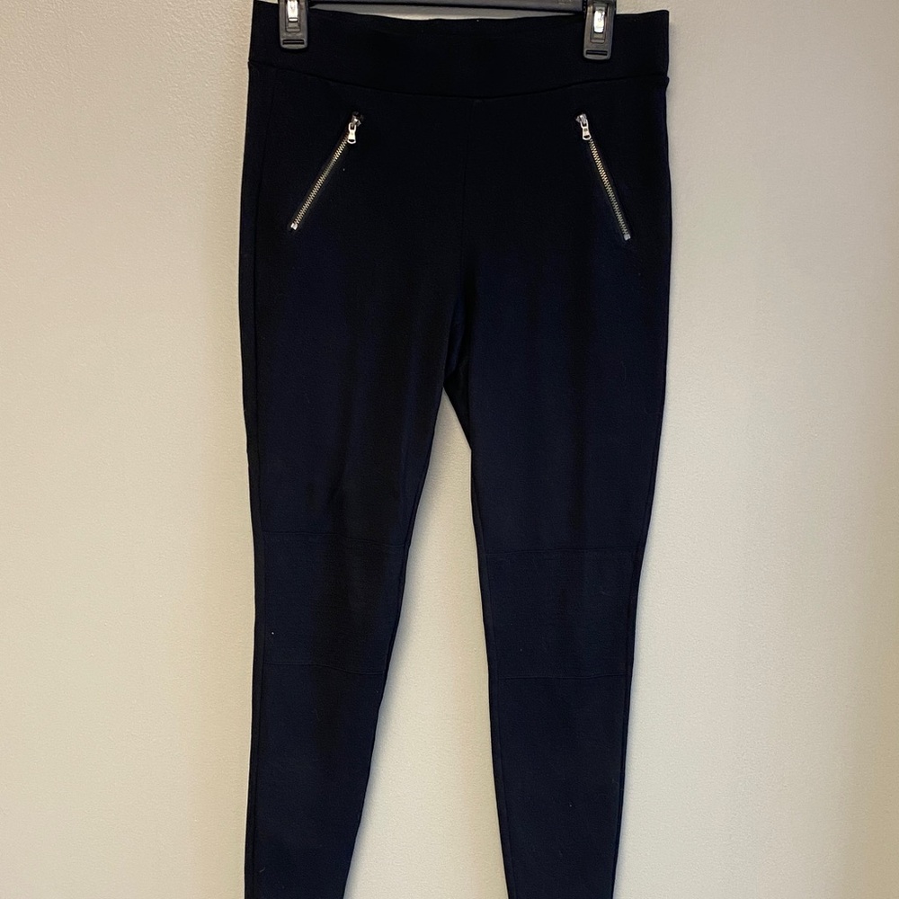 Tinsel Black Zip Detail Pants (Size L)